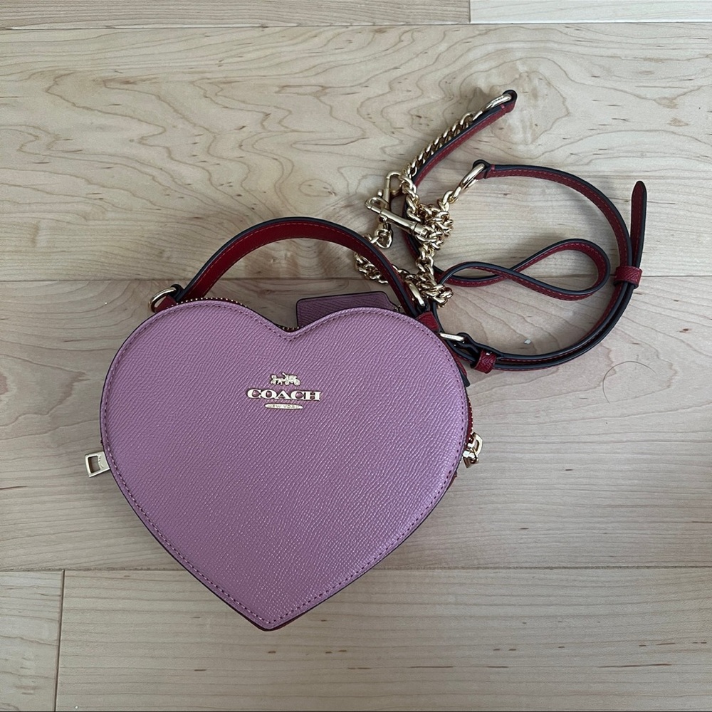 Coach Heart-Shaped Crossbody Bag in Pink and Red